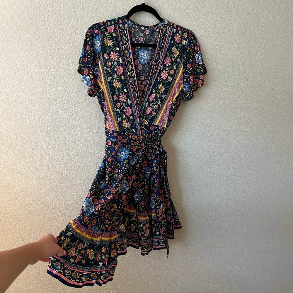 Patterned wrap dress